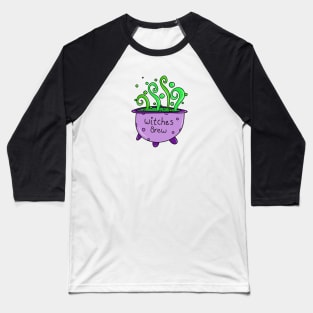 Halloween Purple Witches Brew Cauldron Doodle with Green Potion Cartoon, made by EndlessEmporium Baseball T-Shirt